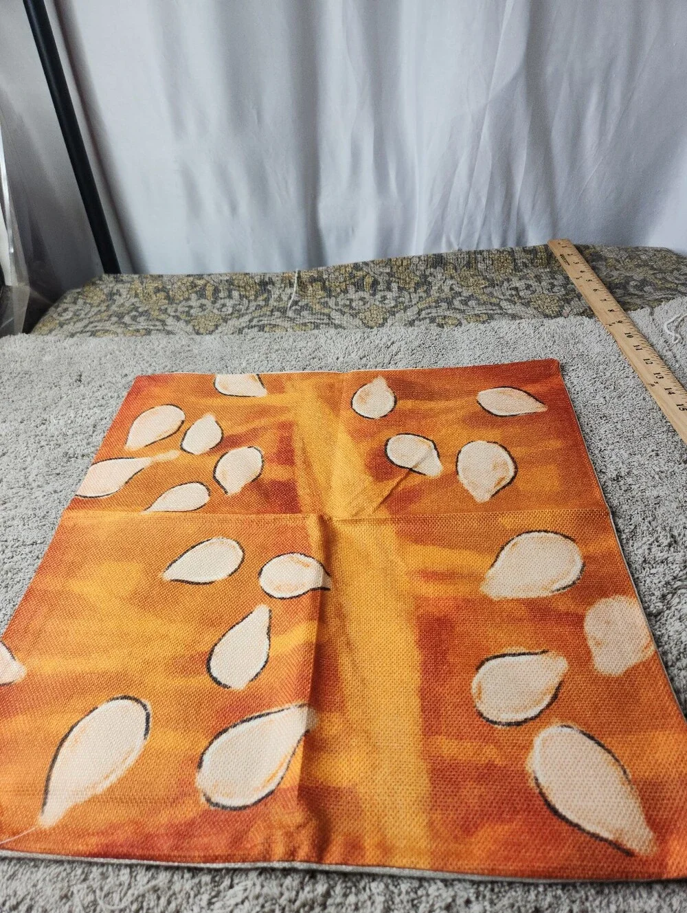 Hello Fall Pumpkin Decorative Pillow Cover - Orange, Green - Set Of 4